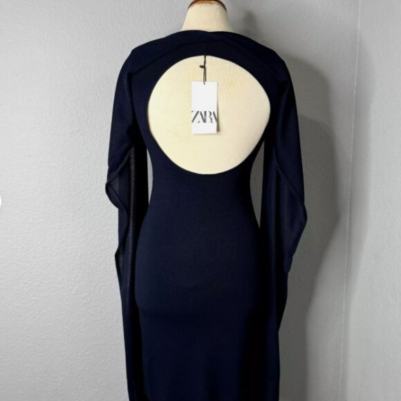 NWT KNIT CAPE NAVY BLUE DRESS SIZE SMALL - Picture 5 of 7